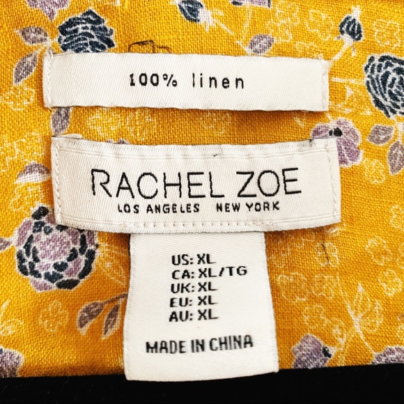 Rachel Zoe // Linen Button Down // Yellow - Picture 5 of 5